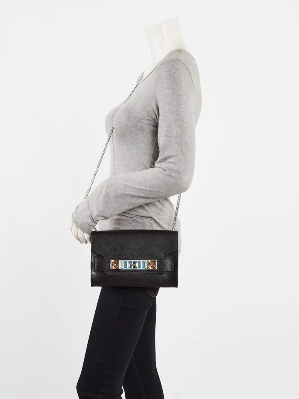 Proenza Schouler Black Grained Leather PS11 Crossbody Bag